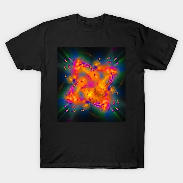 Butterfly in a radioactive explosion T-Shirt by hereswendy